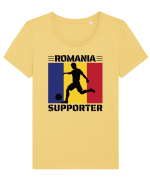 Fotbal Romania - Romanian supporter v3 Tricou mânecă scurtă guler larg fitted Damă Expresser