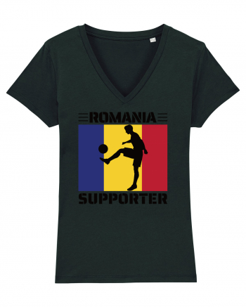 Fotbal Romania - Romanian supporter v4 Black