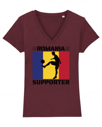 Fotbal Romania - Romanian supporter v4 Burgundy