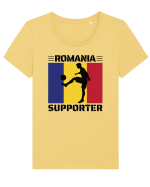 Fotbal Romania - Romanian supporter v4 Tricou mânecă scurtă guler larg fitted Damă Expresser