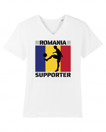 Fotbal Romania - Romanian supporter v4 White