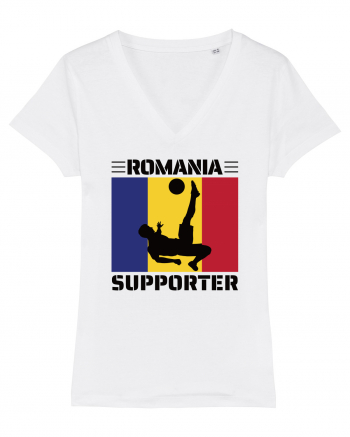 Fotbal Romania - Romanian supporter v5 White