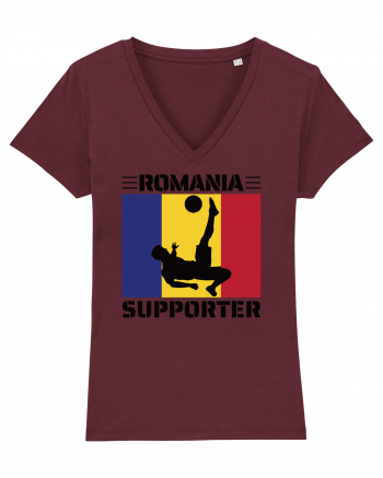 Fotbal Romania - Romanian supporter v5 Burgundy