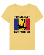 Fotbal Romania - Romanian supporter v5 Tricou mânecă scurtă guler larg fitted Damă Expresser
