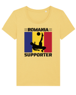 Fotbal Romania - Romanian supporter v5 Tricou mânecă scurtă guler larg fitted Damă Expresser