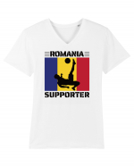 Fotbal Romania - Romanian supporter v5 Tricou mânecă scurtă guler V Bărbat Presenter