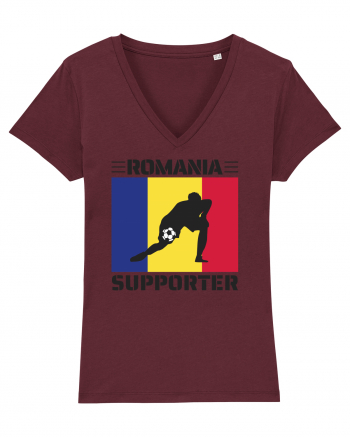 Fotbal Romania - Romanian supporter v6 Burgundy