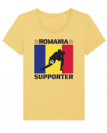 Fotbal Romania - Romanian supporter v6 Tricou mânecă scurtă guler larg fitted Damă Expresser