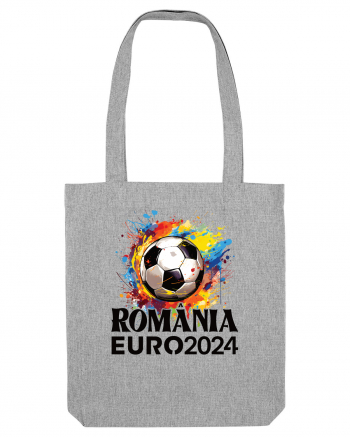 Suporter Romania - Splashed football Euro 2024 Heather Grey