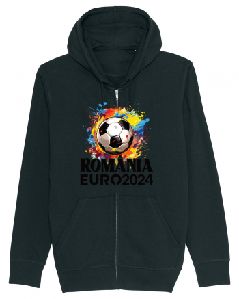 Suporter Romania - Splashed football Euro 2024 Black