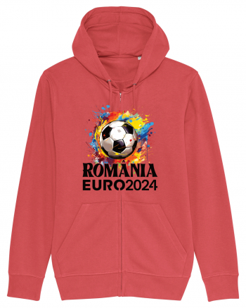 Suporter Romania - Splashed football Euro 2024 Carmine Red