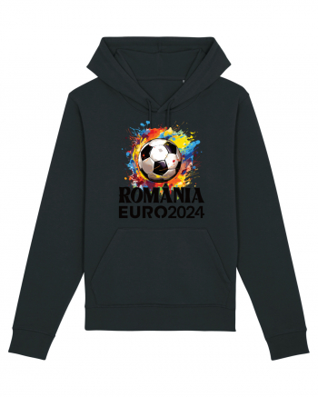 Suporter Romania - Splashed football Euro 2024 Black