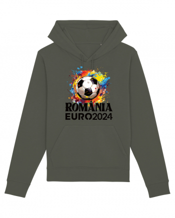 Suporter Romania - Splashed football Euro 2024 Khaki