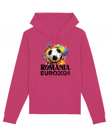 Suporter Romania - Splashed football Euro 2024 Raspberry