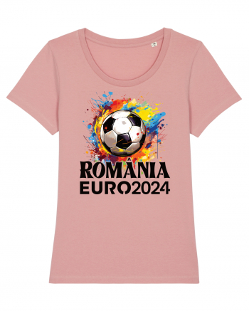 Suporter Romania - Splashed football Euro 2024 Canyon Pink