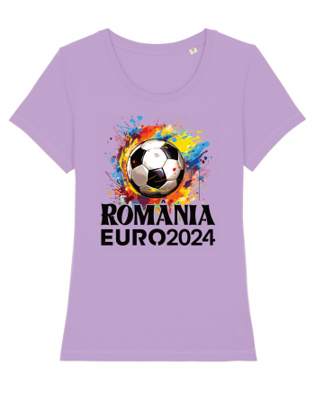 Suporter Romania - Splashed football Euro 2024 Lavender Dawn