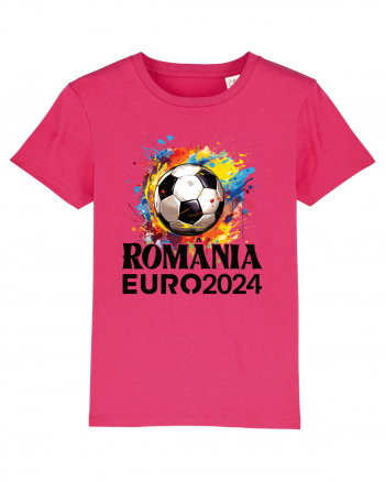 Suporter Romania - Splashed football Euro 2024 Raspberry