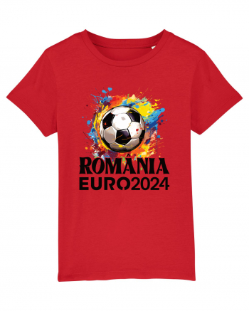 Suporter Romania - Splashed football Euro 2024 Red