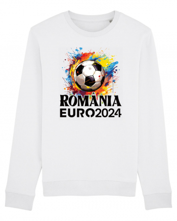 Suporter Romania - Splashed football Euro 2024 White