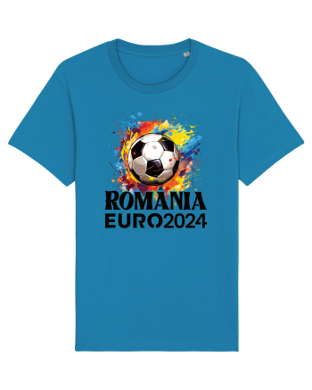 Suporter Romania - Splashed football Euro 2024 Azur