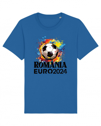 Suporter Romania - Splashed football Euro 2024 Royal Blue