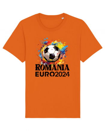 Suporter Romania - Splashed football Euro 2024 Bright Orange