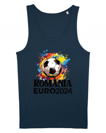 Suporter Romania - Splashed football Euro 2024 Navy