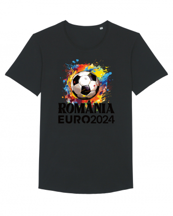 Suporter Romania - Splashed football Euro 2024 Black