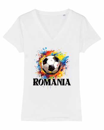 pentru fanii fotbalului românesc - Splashed football v2 White