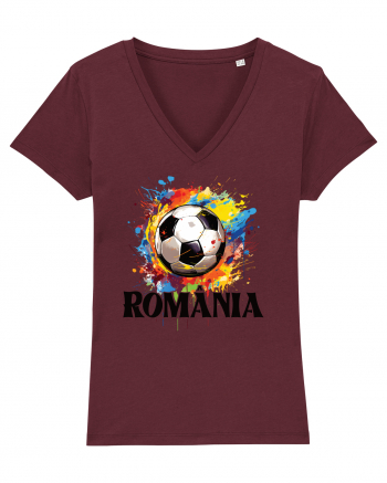 pentru fanii fotbalului românesc - Splashed football v2 Burgundy