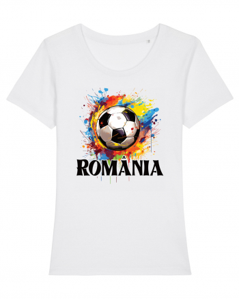 pentru fanii fotbalului românesc - Splashed football v2 White