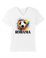 pentru fanii fotbalului românesc - Splashed football v2 Tricou mânecă scurtă guler V Bărbat Presenter