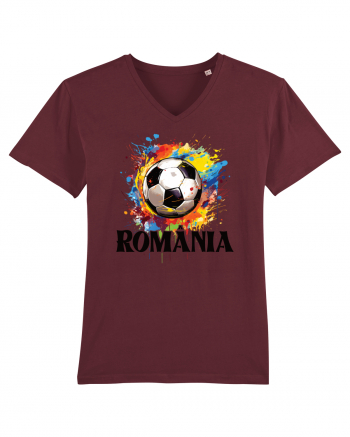 pentru fanii fotbalului românesc - Splashed football v2 Burgundy