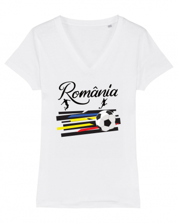 Suporter fotbal Romania v3 White