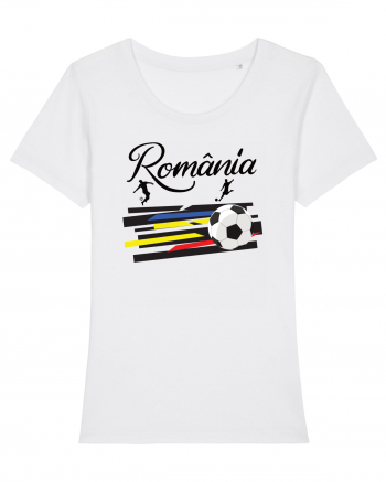 Suporter fotbal Romania v3 White