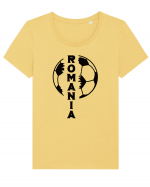 Suporter fotbal Romania v4 Tricou mânecă scurtă guler larg fitted Damă Expresser