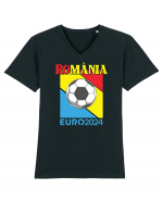 pentru suporteri - Romania Euro 2024 tricolor Tricou mânecă scurtă guler V Bărbat Presenter