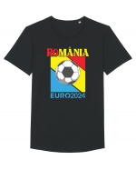 pentru suporteri - Romania Euro 2024 tricolor Tricou mânecă scurtă guler larg Bărbat Skater