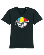 Suporter fotbal Romania v5 Tricou mânecă scurtă guler V Bărbat Presenter