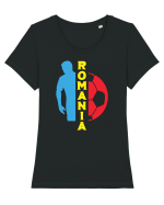 Suporter fotbal Romania v6 Tricou mânecă scurtă guler larg fitted Damă Expresser