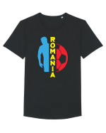 Suporter fotbal Romania v6 Tricou mânecă scurtă guler larg Bărbat Skater