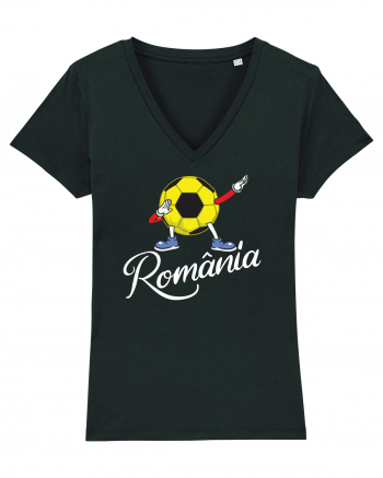 Suporter Romania - Mascota de fotbal - Dabbing football Black