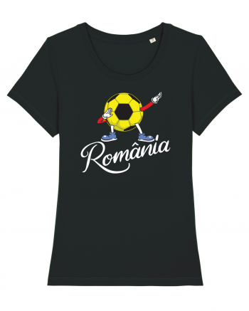 Suporter Romania - Mascota de fotbal - Dabbing football Black