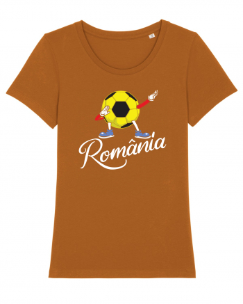 Suporter Romania - Mascota de fotbal - Dabbing football Roasted Orange