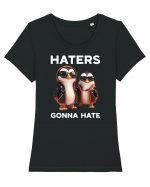 Haters gonna hate v1 Tricou mânecă scurtă guler larg fitted Damă Expresser