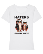 Haters gonna hate v2 Tricou mânecă scurtă guler larg fitted Damă Expresser