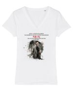 Ancient chinese philosopher FUK YU  Tricou mânecă scurtă guler V Damă Evoker