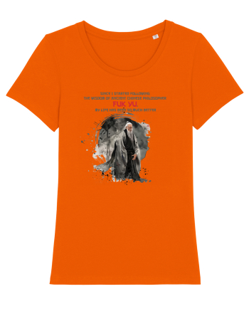 Ancient chinese philosopher FUK YU  Bright Orange