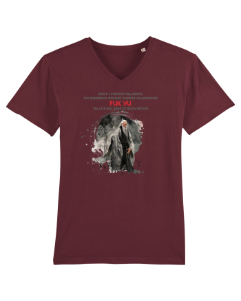 Ancient chinese philosopher FUK YU  Burgundy