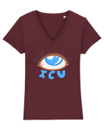 ICU - Te vad Tricou mânecă scurtă guler V Damă Evoker